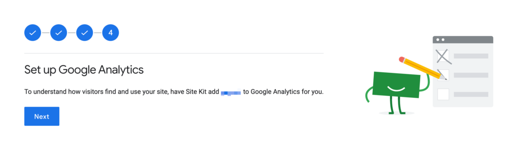 A screenshot of the Set up Google Analytics screen.