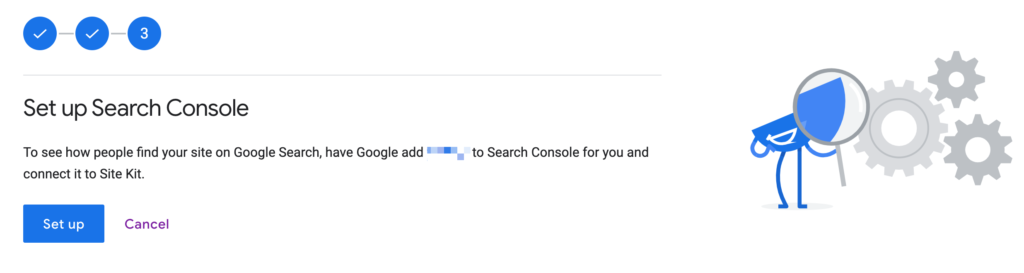 A screenshot of the Set up Search Console screen.