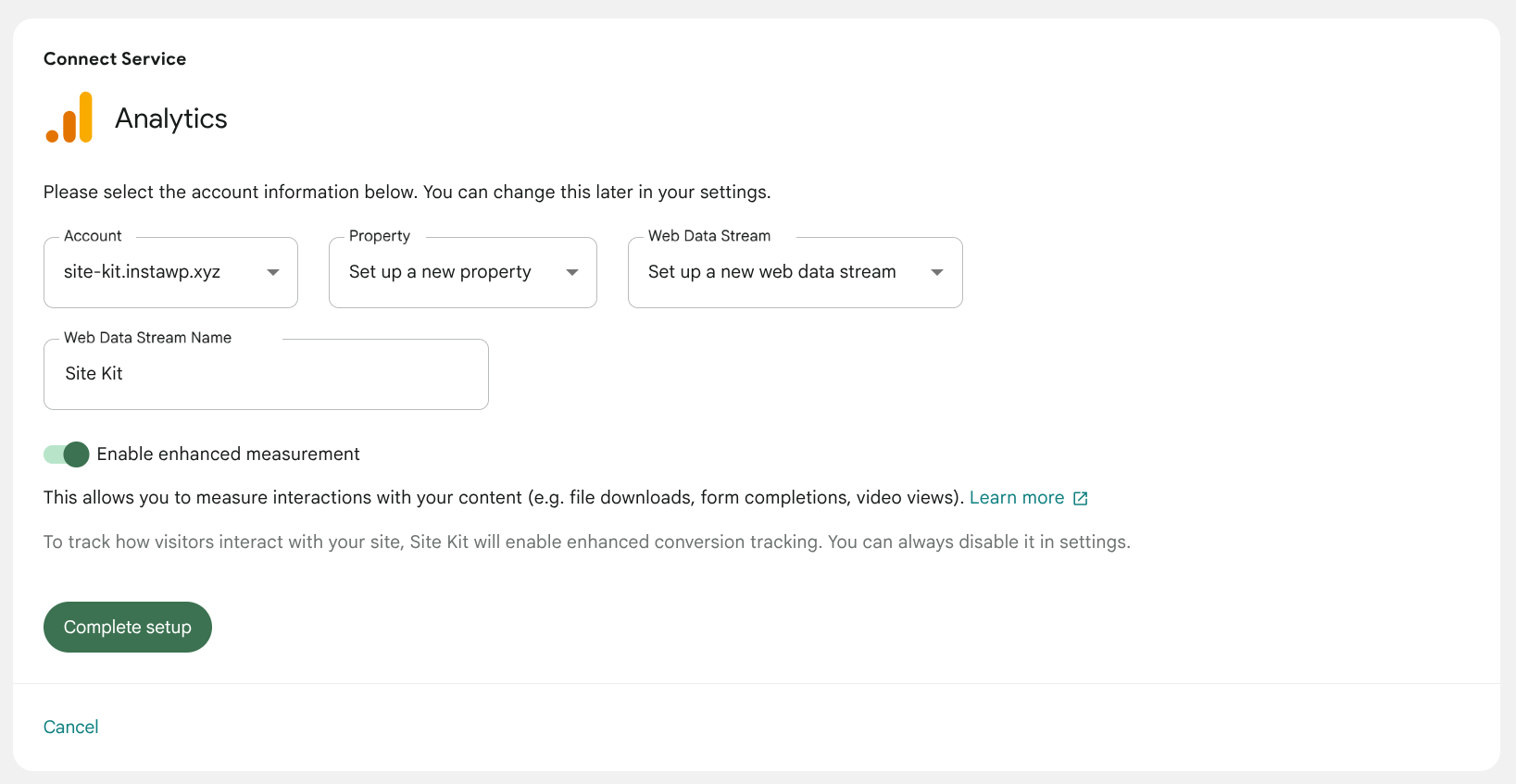 Configuring Analytics